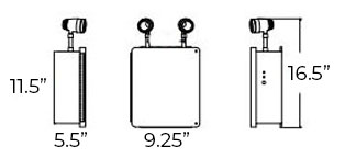 Emergency Light | 18-360W Capacity | NEMA 4X Rated | 6 Week Lead Time Dimensions