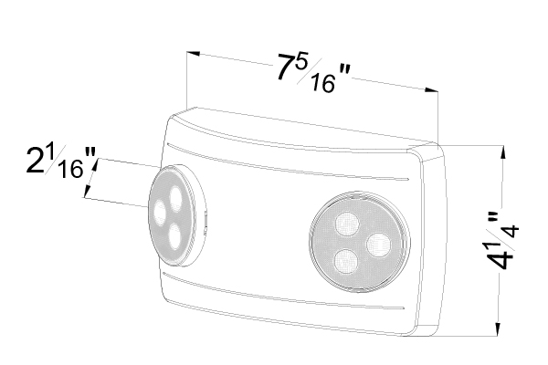 Contemporary LED Emergency Light | White Housing | 220 Lumen Dimensions