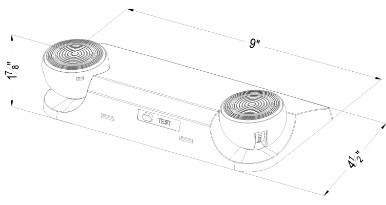 Modern Design LED Emergency Light | 315� Adjustable Lamp Heads | Subtle Wall Mounting Dimensions