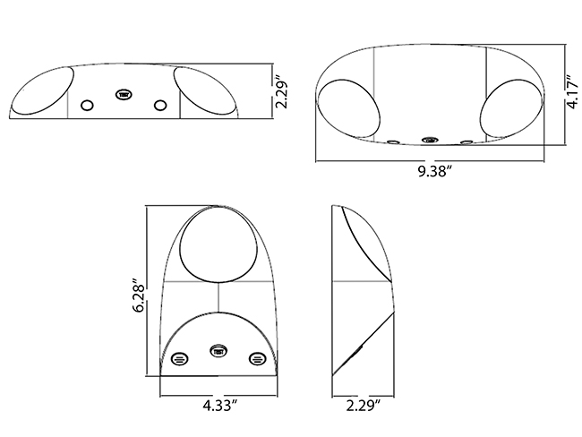 Fixed Head Emergency Light | Single or Double Head Dimensions