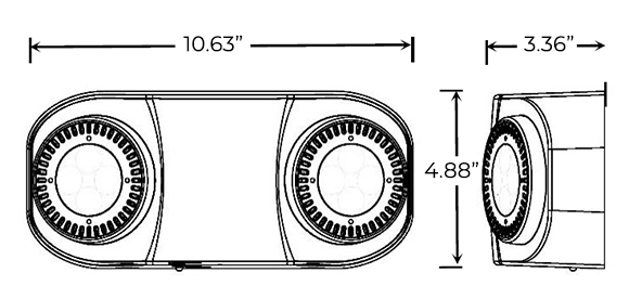 Super High Output Low Profile LED Emergency Light | High Output 1590 Lumen | LiFePO4 Battery Dimensions