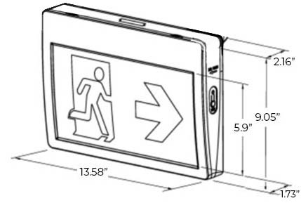 Canada Approved LED Running Man Exit Sign | Interchangeable Pictogram Dimensions