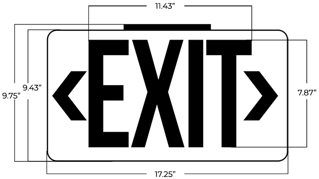 Thermoplastic Wet Listed Photoluminescent Exit Signs | 100' Viewing Distance | 8