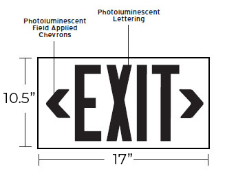 50' View NYC Approved Photoluminescent Exit Sign - 8
