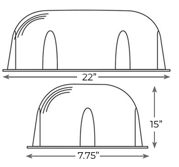 Emergency Lights Clear Shield Guard - Polycarbonate Dimensions