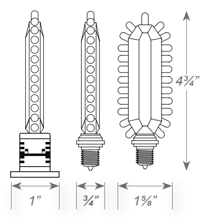 Red LED | 120 Volt Retrofit Kit | 2 Pack Dimensions
