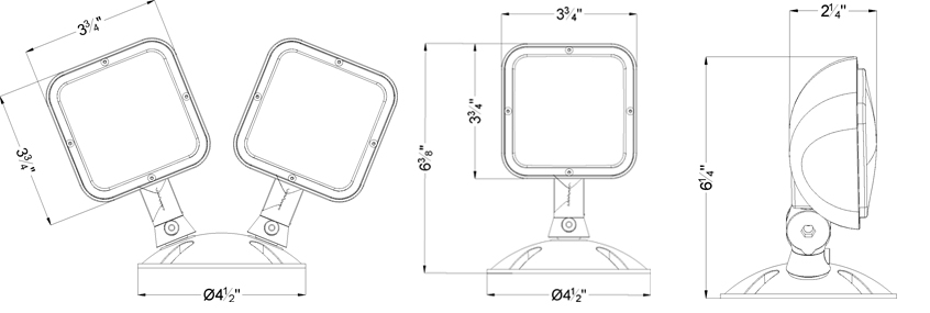 Outdoor Remote Head | Multi-Color Housing Options | Single or Double | Multi-Voltage | Weather Proof Dimensions